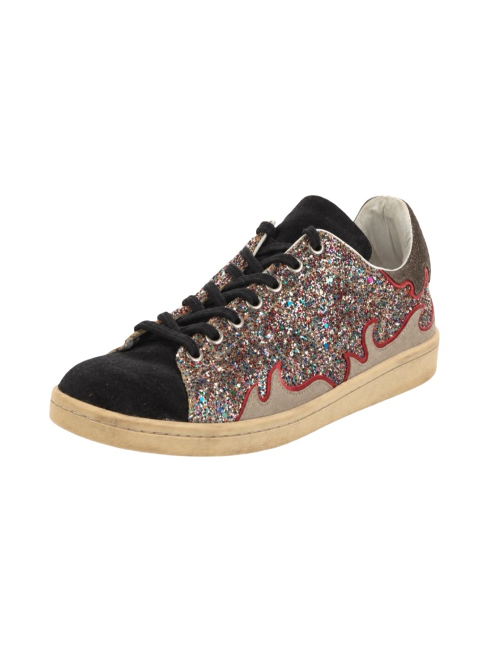 $545 Isabel Marant Etoile Gilly Glitter Flame Sneakers US 8 EU 39